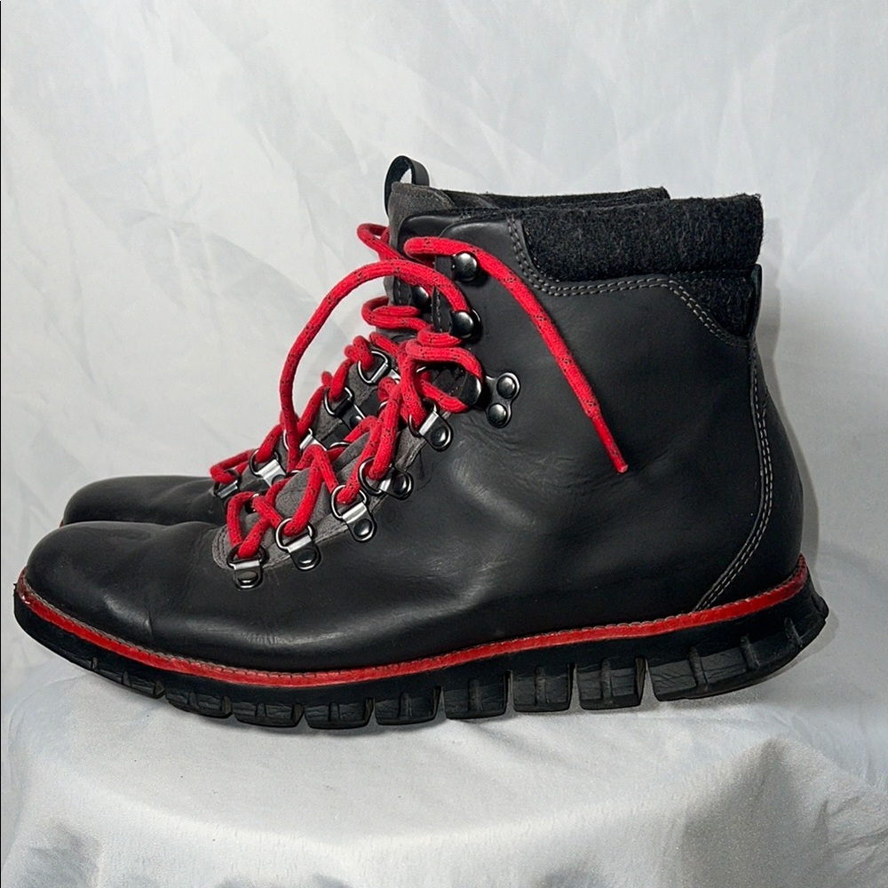 Cole Haan Charcoal Gray & Red ZEROGRAND Water Resistant Hiking Boots - Size 9